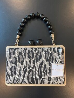 Shiraleah NOE MINAUDIERE leopard animal print evening small  bag